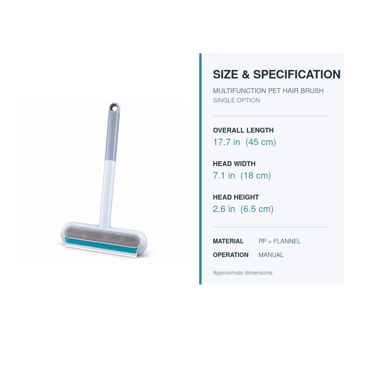 Long-Handled Multifunction Pet Hair Removal Brush