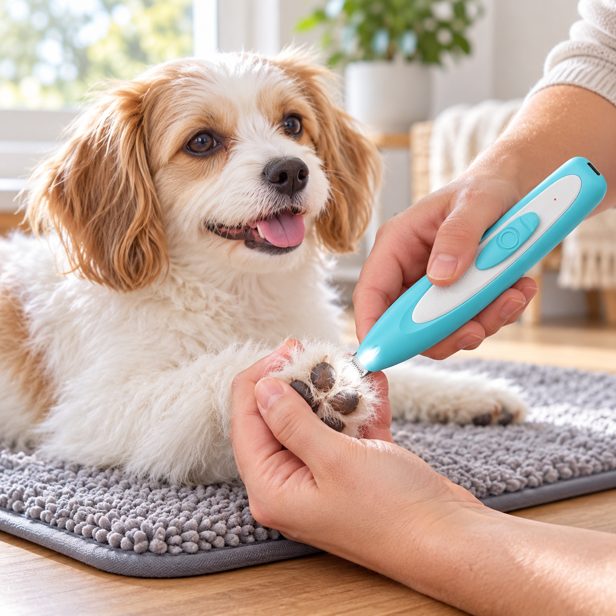 Rechargeable LED Pet Paw Hair Trimmer – Blue