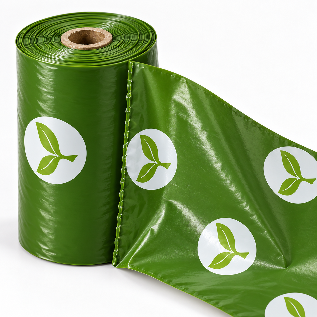 Green Seedling-Print Pet Waste Bags – Single Roll