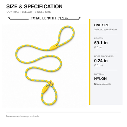 Contrast Yellow Round-Rope P-Loop Dog Slip Lead