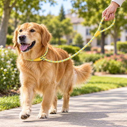 Contrast Yellow Round-Rope P-Loop Dog Slip Lead